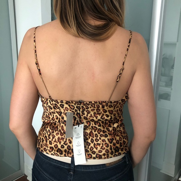 Zara Leopard Pattern Satin Top - Picture 5 of 8
